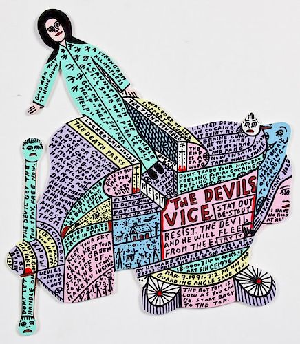 Howard Finster (American, 1916-2001) "The Devils Vice"