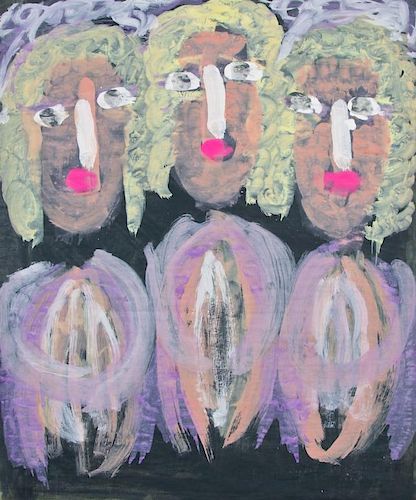 Sybil Gibson (1908-1995) Abstract Faces, 1993