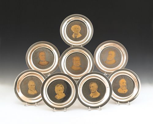 Set of thirty-seven sterling silver Presidential p