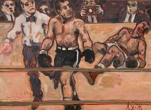 Arthur Smith (20th c.) Boxers Painting