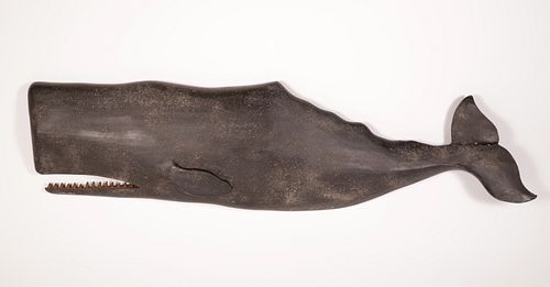 Large Clark Voorhees Jr. (American 1911-1980) Carved and Painted Sperm Whale