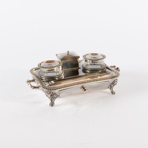 James Dixon & Sons Sheffield Plate Ink Stand, ca. 1835