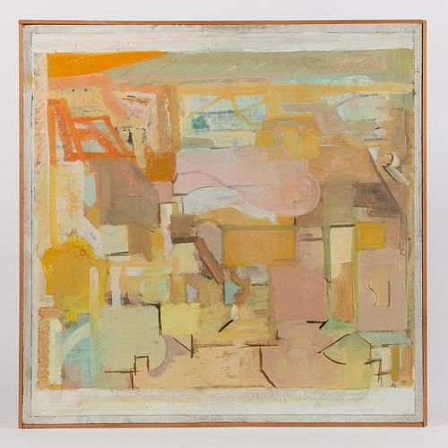 Hal Parker Abstract Oil on Masonite