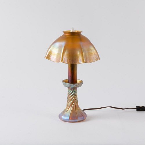 Tiffany Studios Favrile Candlestick Lamp