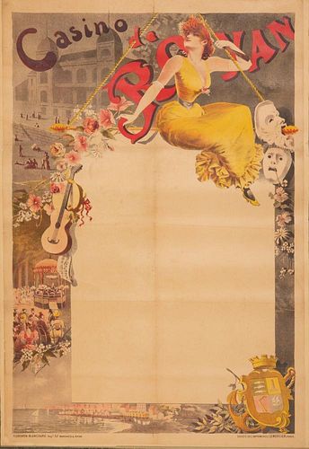 LeMercier (Paris) Casino Lithograph Poster, circa 1900s