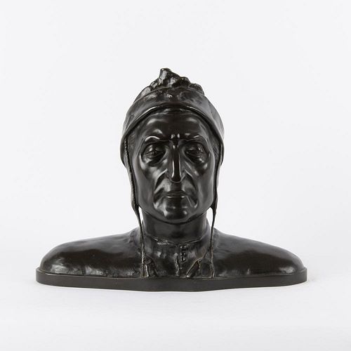 Patinated Bronze Bust of Dante Alighieri