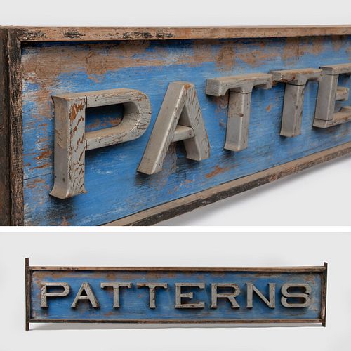 Antique Wooden PATTERNS Double-Sided Sign