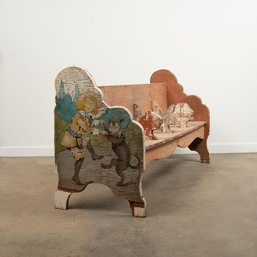 Buster Brown Shoe Store Bench with Animal Dividers