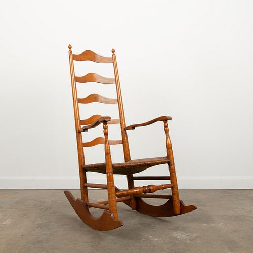Ware Ladder-Back Rocking Chair, ca. 1800