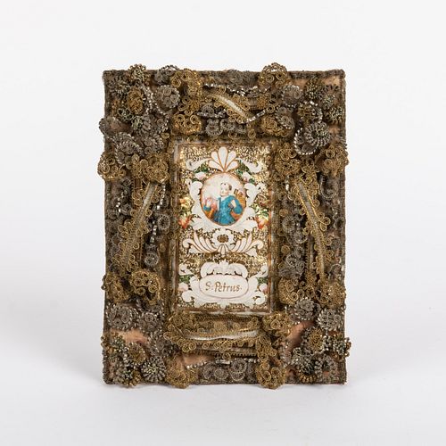 Quilled Filigree St. Peter Reliquary, 18th c.