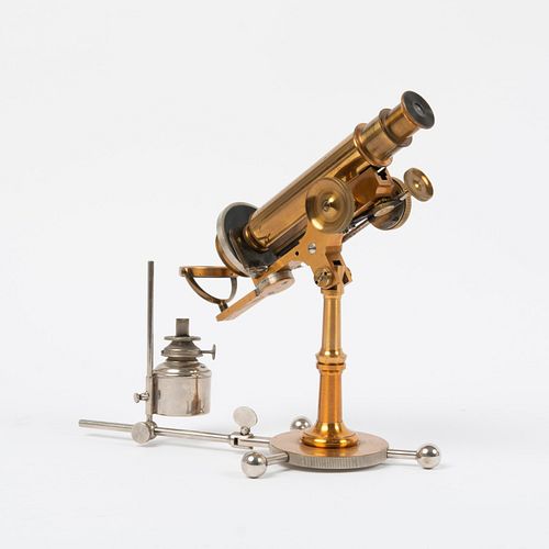 Griffith Club Microscope with Burner, circa 1887-1892
