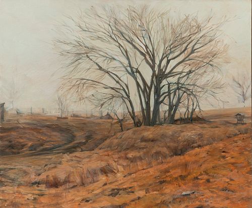 Thompson Hughes 'Grove of Trees' Oil on Canvas