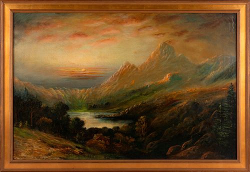 James Hamilton (1819-1878) Oil Mountain Landscape