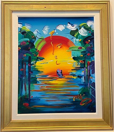 Peter Max - Better World Ver. 1 #65 - Framed Original Acrylic Painting on Canvas