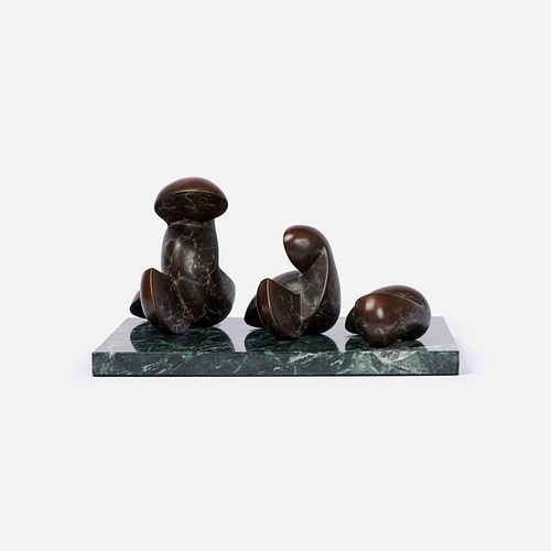 Abstract Bronze Group, Signed "Fox" (1988)