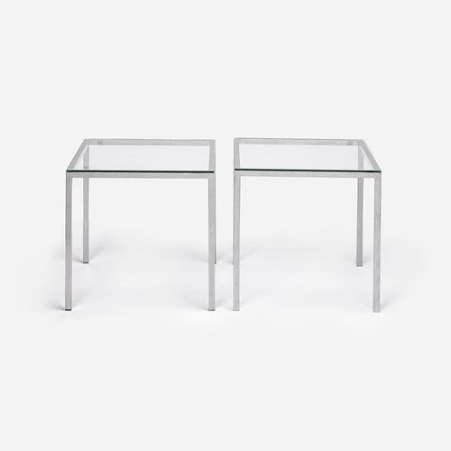 FLORENCE KNOLL or Style / Pair of Chrome End Tables