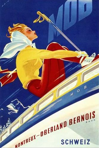 Montreux Oberland Bernois Travel Poster on Canvas, 