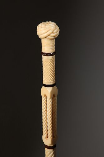 Whaleman Made Turk's Knot Walking Stick, circa 1850