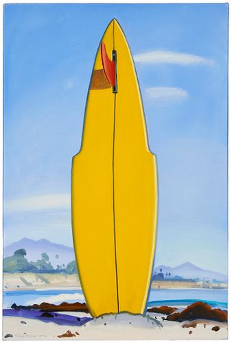 Hank Pitcher (b. 1949), "Tim's Yellow Board," 2006, Oil on canvas laid to artist board, 36" H x 24" W