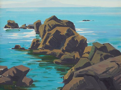 Sam Hyde Harris, (1889-1977), "Sea Power", Oil on canvasboard, 18" H x 24" W