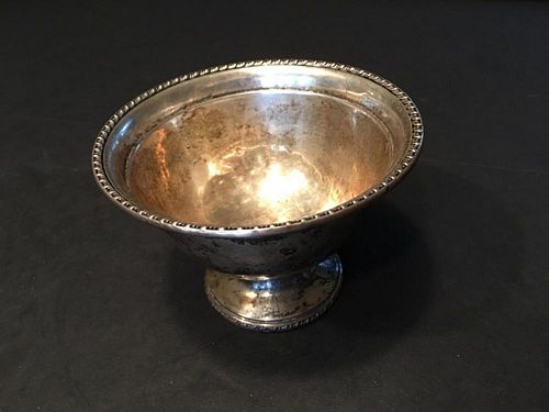 ANTIQUE Silver Sterling High footed Bowl, 4 1/4" wide, 3" high, 3.5 oz