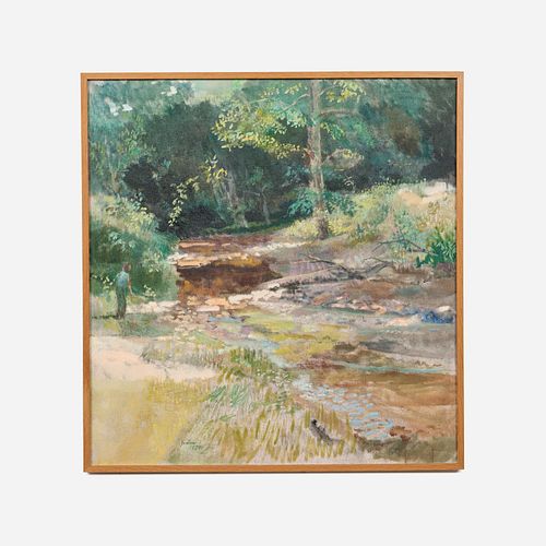 Robert Sudlow "Alder Tree and Stream at Noon" (1974) Oil on Canvas