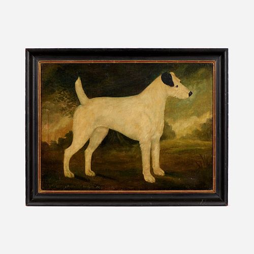 Terrier Oil on Canvas (English School, 19th c.)
