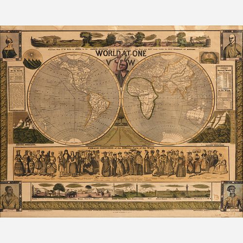 1847 "World at One View" Pictorial Map