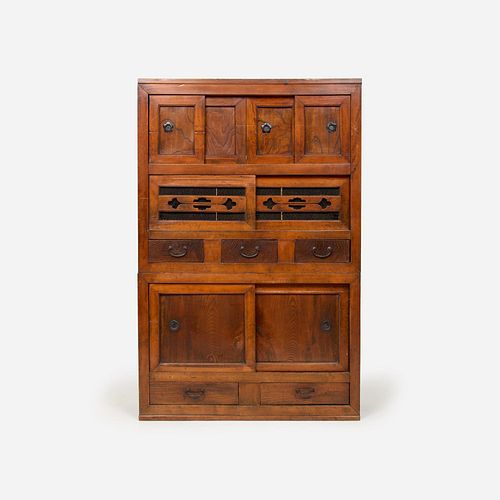 Antique Chinese Two-Piece Kitchen Cabinet