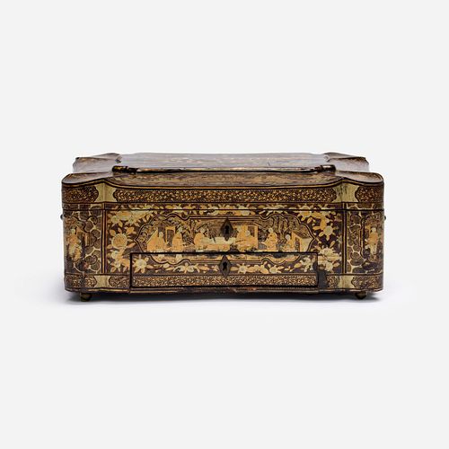 Chinese Export Sewing Box with Gilt Decoration, 19th c.