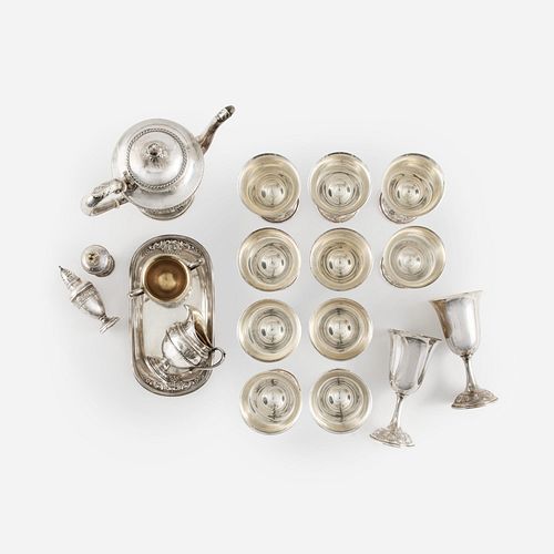 Wallace Rose Point Sterling Hollowware, 18 Pcs.