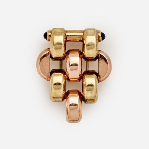 Cartier Vintage Brooch: 14k two tone gold, Sapphires