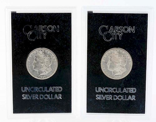 Lot of 2: Carson City Silver Dollars.