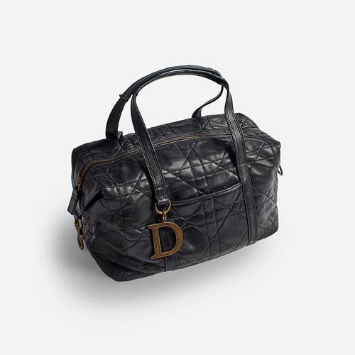 Christian Dior Cannage Polochon Medium Satchel Handbag