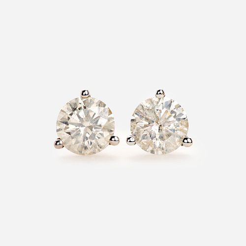 Diamond Stud Earrings 1.05 ctw in 14k white gold
