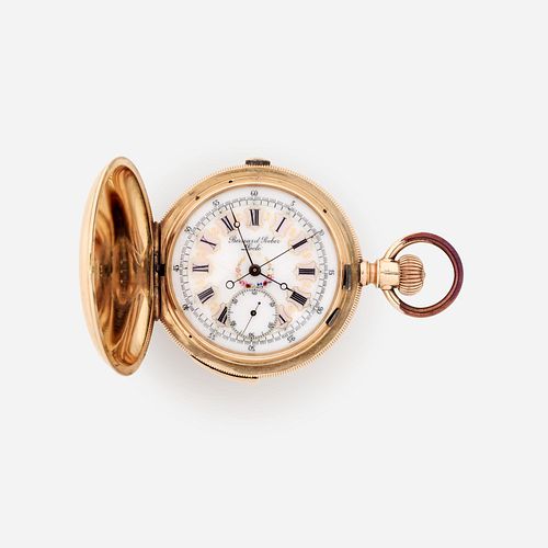 14k Bernard Reber Locle Repeat Chronograph Pocket Watch