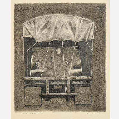 RON PORTER "Abstract Painting" (1989 Charcoal & Graphite)