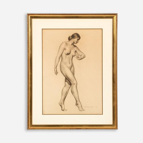 DANIEL MACMORRIS Untitled Nude (1933 Charcoal Drawing)