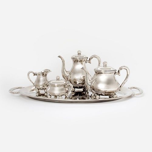 Otto Wolter (Germany) 925 Sterling Tea Set, 112 ozt