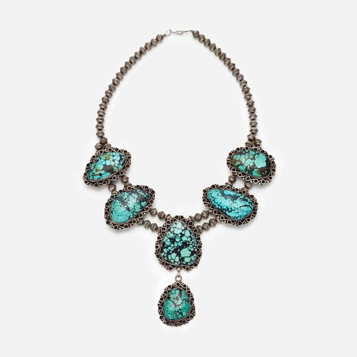 JOHNSON RALPH Large Turquoise Handmade Necklace
