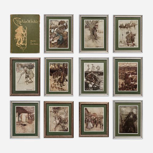11 Arthur Rackham Framed Illustrations, Rip Van Winkle