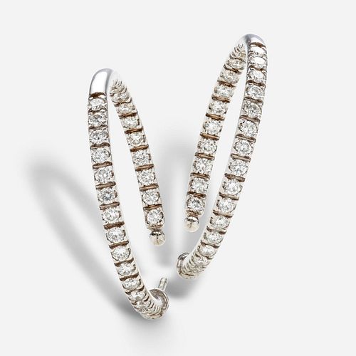 Designer Diamond Inside Out Hoop Earrings: 18k, 1.45 ctw