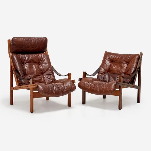 TORBJORN AFDAL Bruksbo Hunter Lounge Chairs (1960s Pr.)