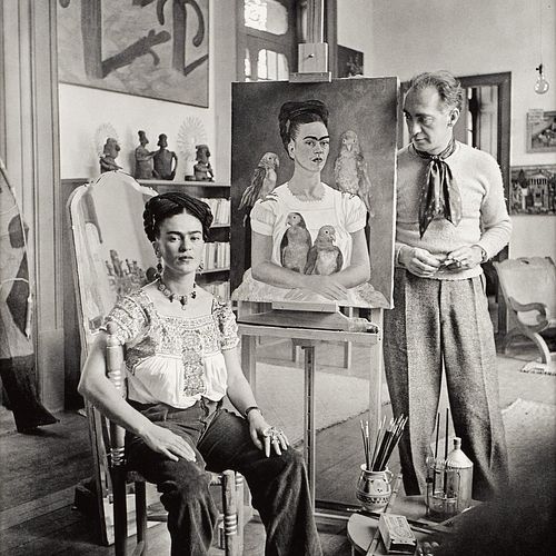 NICKOLAS MURAY "Frida Kahlo Painting 'Me & My Parrots'"