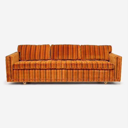 EDWARD WORMLEY Dunbar Striped Velvet Sofa (1960s)