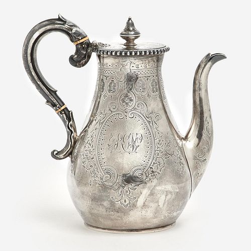 1863-64 Sterling Coffee Pot, Creswick & Co. (Sheffield)