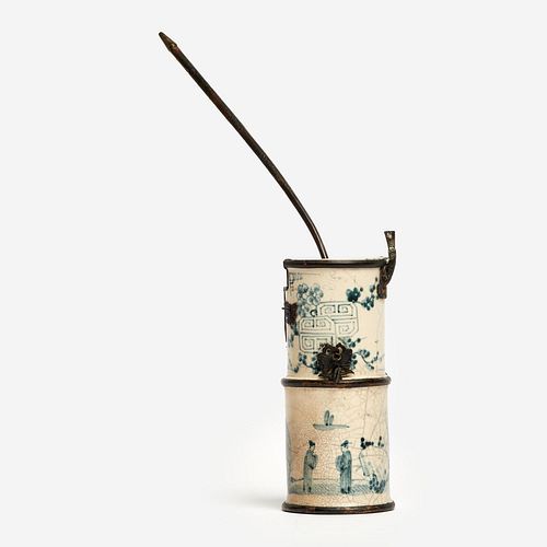 Chinese Blue & White Opium Water Pipe