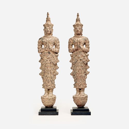 Thai Thepphanom Guardian Angel Statues, Pair