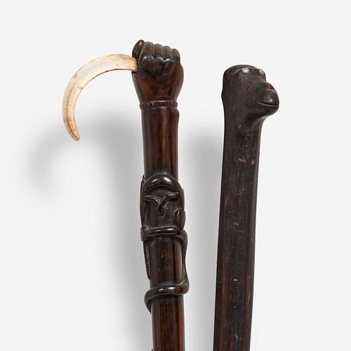 Pair of Carved Walking Sticks