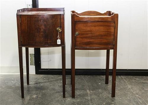 * A Near Pair of Mahogany Commode Cabinets Height of taller 31 inches.